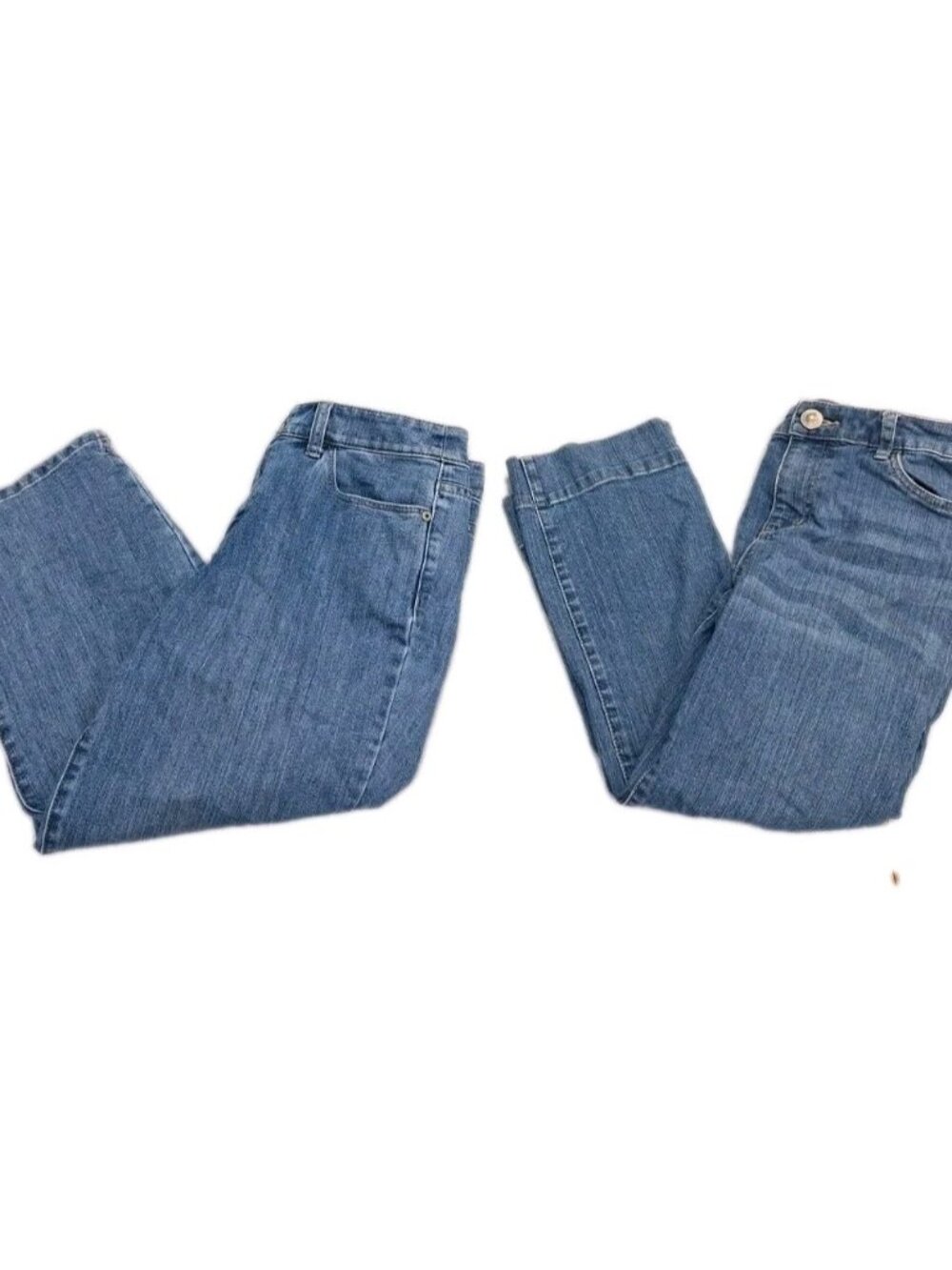 Christopher & Banks Womens Size 6 Blue Capri Jeans 27x20 LOT OF TWO